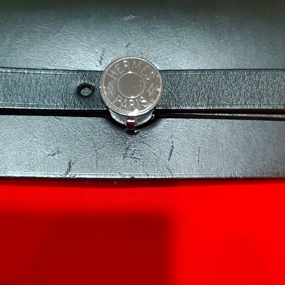 AUTHENTIC Hermes canvas and black leather tote bag - Picture 5 of 7